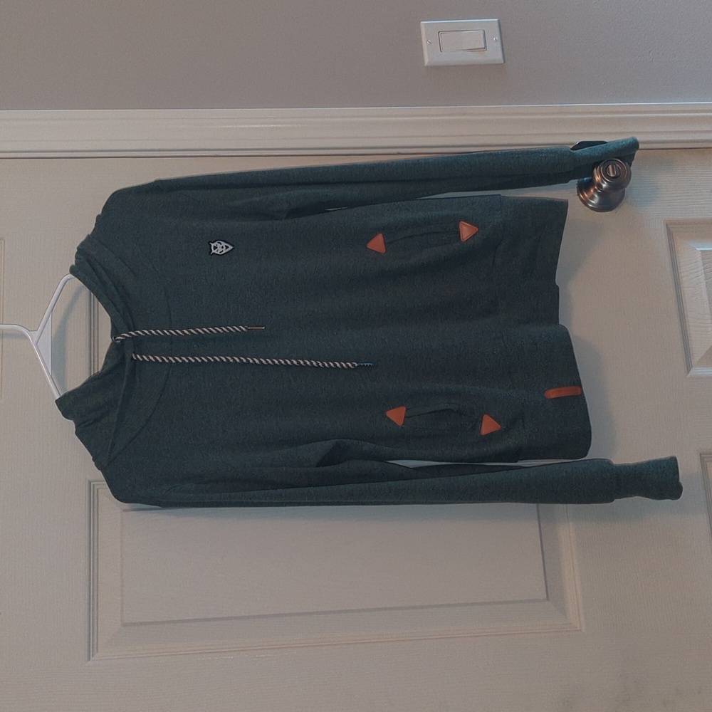 Green heathered hoodie- medium